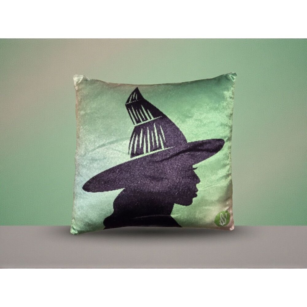 New WICKED Elphaba Shadow Wizard Of Oz Green Black Decorative Toss Pillow